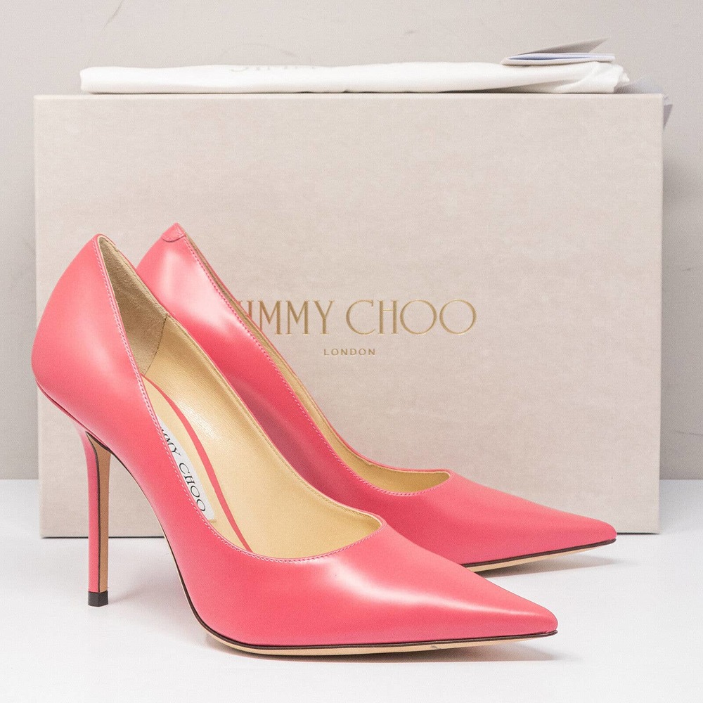 Jimmy Choo Love 100, Size 37 (7 US) Bubble Pink Heels